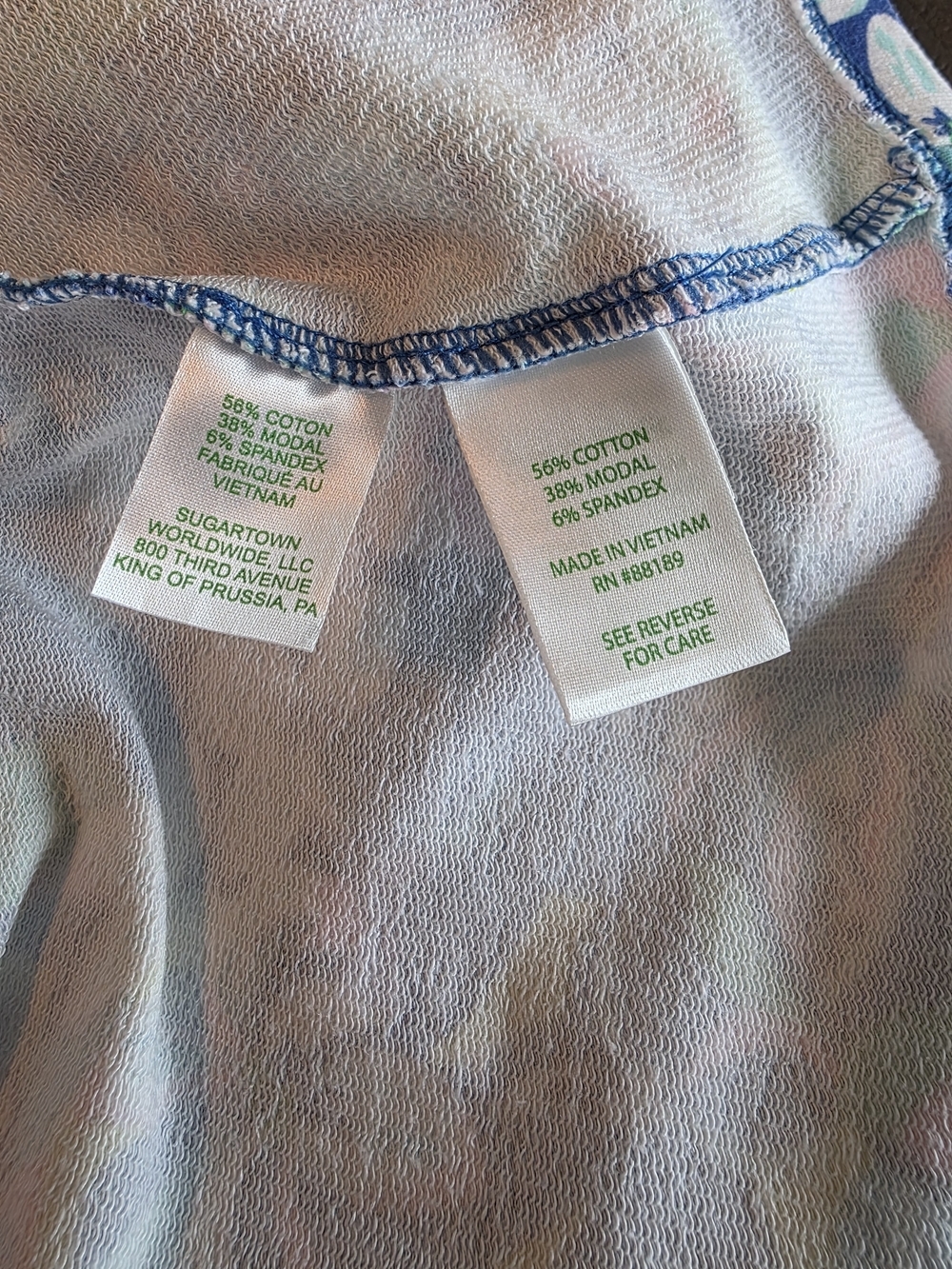 Lilly Pulitzer Melena UPF 50+ Popover Borealis Blue Social Quarter Zip SZ Large - Picture 11 of 11